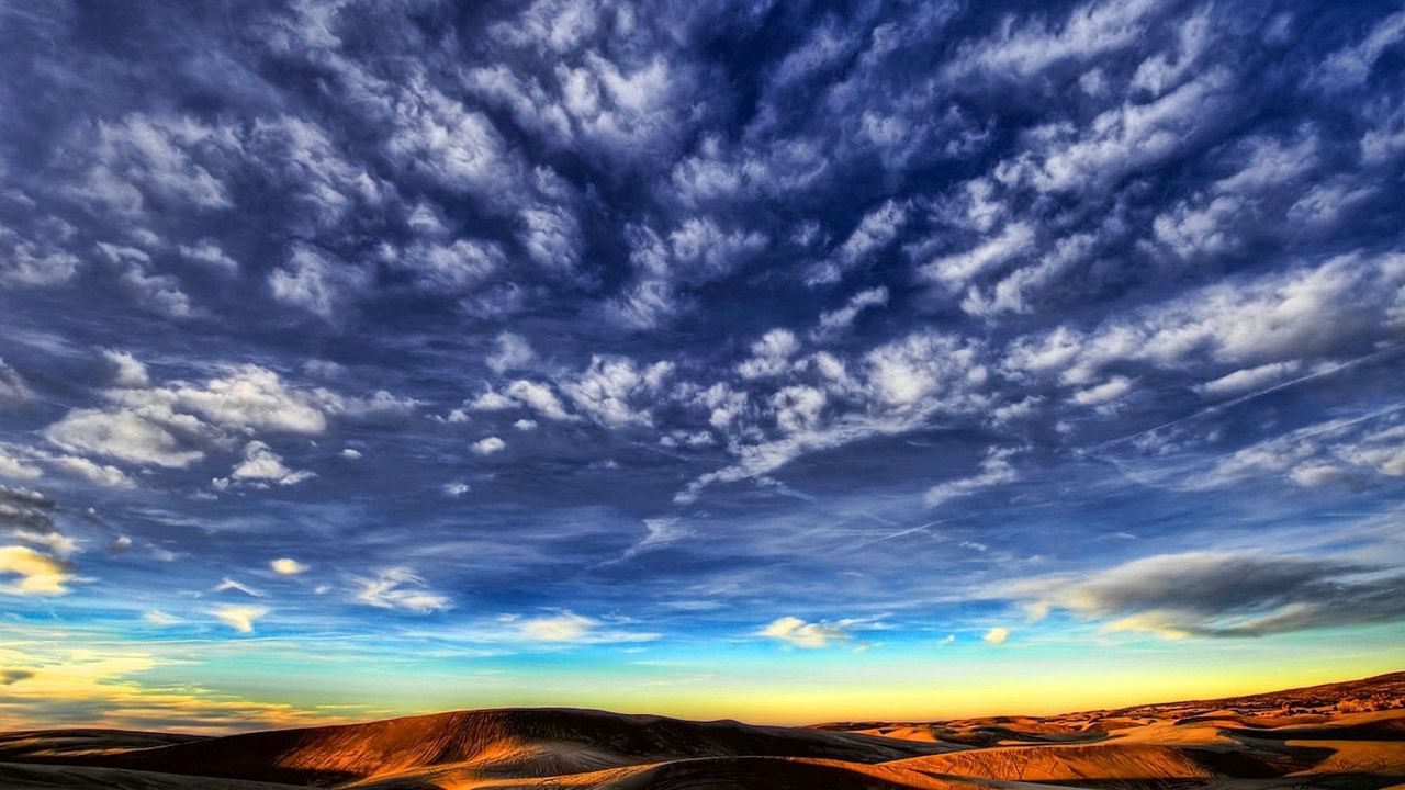 Wallpaper clouds, sky, lines, patterns, desert