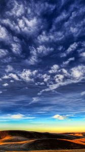 Preview wallpaper clouds, sky, lines, patterns, desert