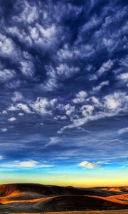 Preview wallpaper clouds, sky, lines, patterns, desert