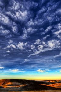 Preview wallpaper clouds, sky, lines, patterns, desert