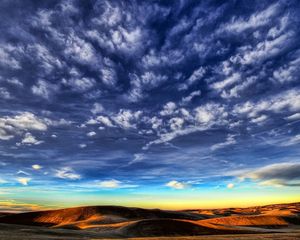 Preview wallpaper clouds, sky, lines, patterns, desert