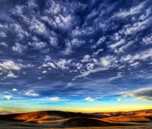 Preview wallpaper clouds, sky, lines, patterns, desert