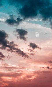 Preview wallpaper clouds, sky, moon