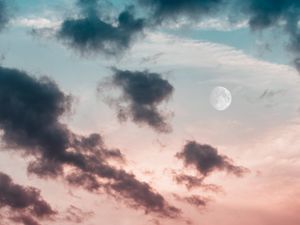 Preview wallpaper clouds, sky, moon