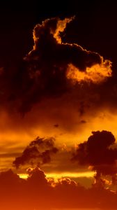 Preview wallpaper clouds, sky, night, red, dark, overcast
