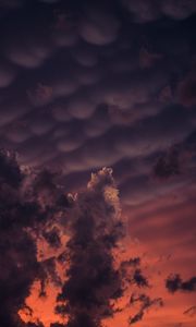 Preview wallpaper clouds, sky, night, dark, porous