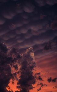 Preview wallpaper clouds, sky, night, dark, porous