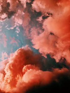 Preview wallpaper clouds, sky, porous, pink
