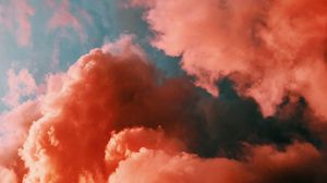 Preview wallpaper clouds, sky, porous, pink