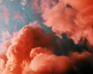 Preview wallpaper clouds, sky, porous, pink