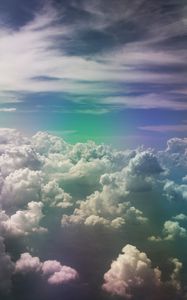 Preview wallpaper clouds, sky, porous, rainbow, light