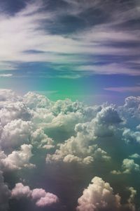 Preview wallpaper clouds, sky, porous, rainbow, light