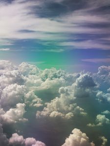 Preview wallpaper clouds, sky, porous, rainbow, light