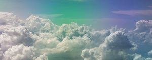 Preview wallpaper clouds, sky, porous, rainbow, light