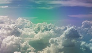 Preview wallpaper clouds, sky, porous, rainbow, light