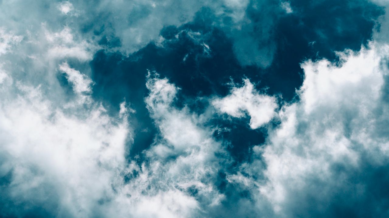 Wallpaper clouds, sky, porous, blue, white