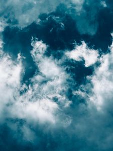 Preview wallpaper clouds, sky, porous, blue, white