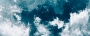 Preview wallpaper clouds, sky, porous, blue, white