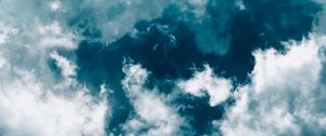 Preview wallpaper clouds, sky, porous, blue, white