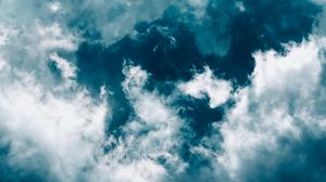 Preview wallpaper clouds, sky, porous, blue, white