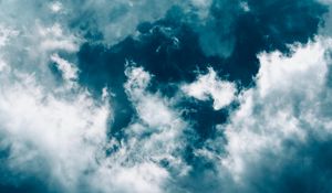 Preview wallpaper clouds, sky, porous, blue, white