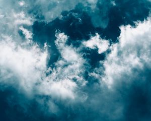 Preview wallpaper clouds, sky, porous, blue, white