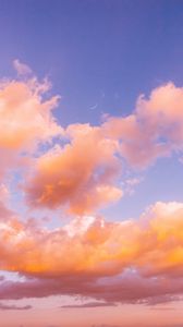 Preview wallpaper clouds, sky, porous, orange