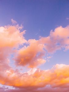 Preview wallpaper clouds, sky, porous, orange