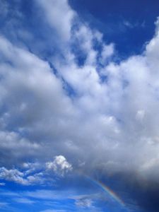 Preview wallpaper clouds, sky, rainbow, utah, national park