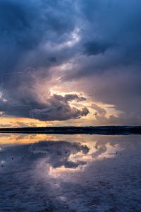 Preview wallpaper clouds, sky, reflection, lake, water