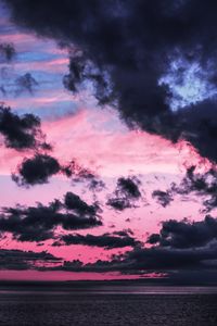 Preview wallpaper clouds, sky, sea, horizon, dark, twilight