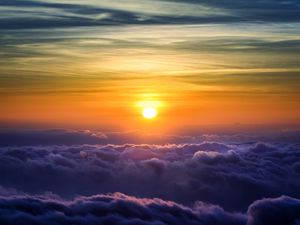 Preview wallpaper clouds, sky, sun, porous, light