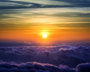 Preview wallpaper clouds, sky, sun, porous, light