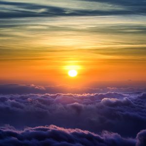 Preview wallpaper clouds, sky, sun, porous, light