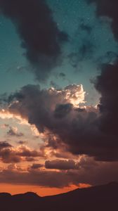 Preview wallpaper clouds, sky, sunset, stars, porous