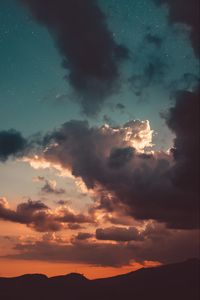Preview wallpaper clouds, sky, sunset, stars, porous