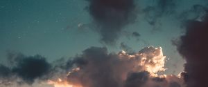 Preview wallpaper clouds, sky, sunset, stars, porous
