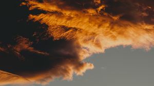 Preview wallpaper clouds, sky, sunset, porous, dark