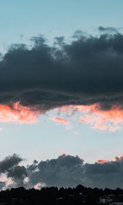 Preview wallpaper clouds, sky, sunset, porous, evening
