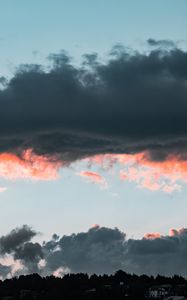 Preview wallpaper clouds, sky, sunset, porous, evening