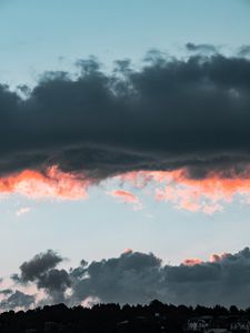 Preview wallpaper clouds, sky, sunset, porous, evening