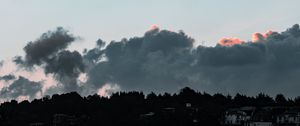 Preview wallpaper clouds, sky, sunset, porous, evening