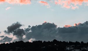Preview wallpaper clouds, sky, sunset, porous, evening