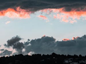 Preview wallpaper clouds, sky, sunset, porous, evening