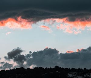 Preview wallpaper clouds, sky, sunset, porous, evening