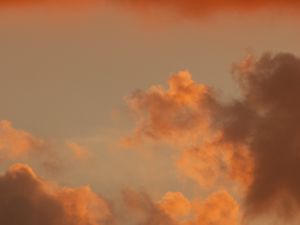 Preview wallpaper clouds, sky, sunset, beautiful, orange