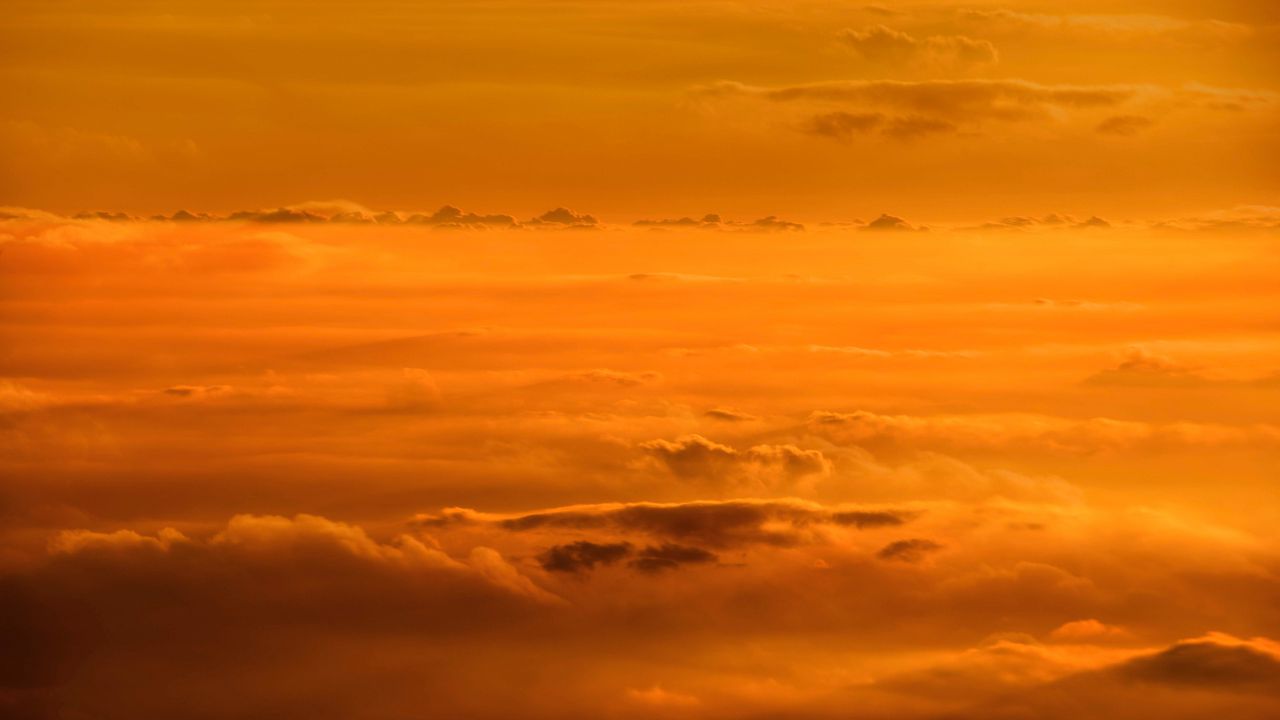 Wallpaper clouds, sky, sunset, yellow