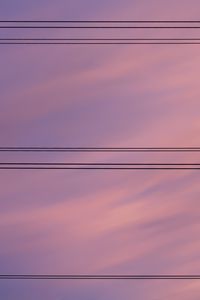Preview wallpaper clouds, sky, wires, stripes, sunset, purple, minimalism