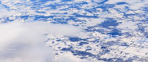Preview wallpaper clouds, snow, surface, aerial view