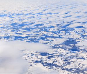 Preview wallpaper clouds, snow, surface, aerial view